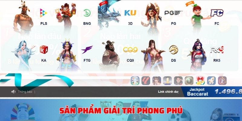 Sản phẩm giải trí phong phú