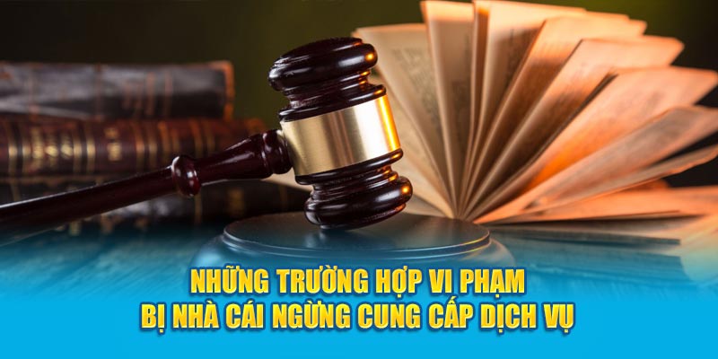 Những trường hợp vi phạm bị nhà cái ngừng cung cấp dịch vụ